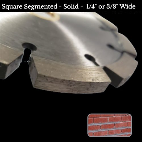 Tuck Point Blade with Square Segments for Mortar Removal and Brick Joint Cleanup