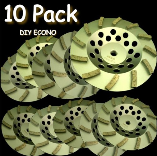 10 PACK DIY Grade/ Econo 7" 12 Segment Cupwheel - 5/8-11 Threaded